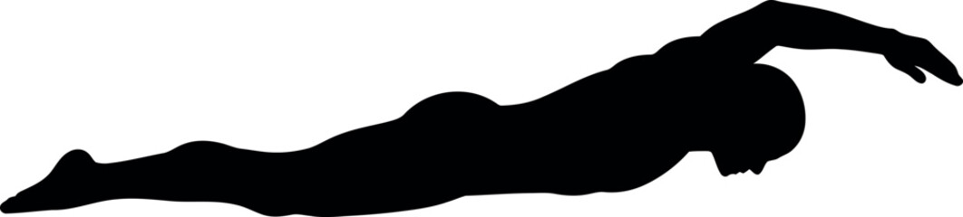 Silhouette swimmer freestyle stroke
