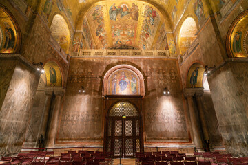 The interior of the byzantine styled San Marco church in Venice, Italy
