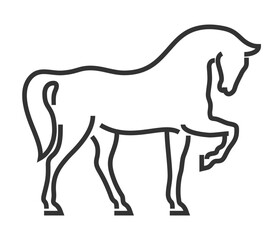 An Elegant Line Art Illustration of a beautiful Horse in Profile View, styled with grace
