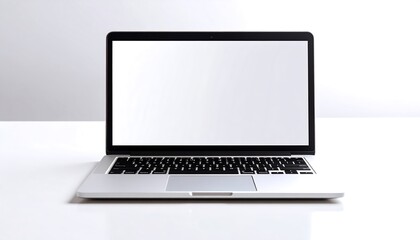 Fototapeta premium Modern laptop on a white surface