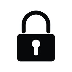 Minimal Lock Silhouette Cyber Security Protection Symbol