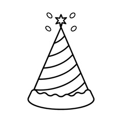 Fototapeta premium Minimal party hat illustration in line art perfect for celebration and holiday visuals Vector illustration
