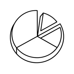 Pie chart icon in line art style perfect for data analysis stats and business themes Vector illustration