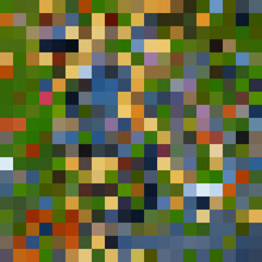 Colorful abstract mosaic background. Pixel effect. Camo and camouflage.