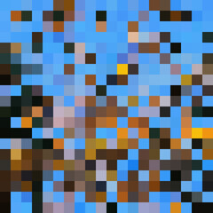 Colorful abstract mosaic background. Pixel effect. Camo and camouflage.