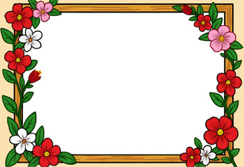 Pretty Floral Frame Border for Images and Postcards