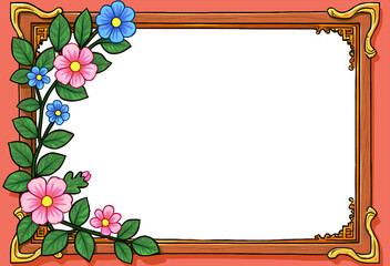 Pretty Floral Frame Border for Images and Postcards