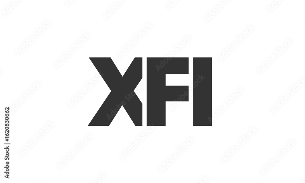 Poster xfi logo design template with strong and modern bold text. initial based vector logotype featuring s