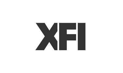 XFI logo design template with strong and modern bold text. Initial based vector logotype featuring simple and minimal typography. Trendy company identity.