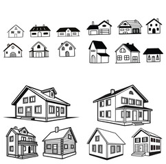 Fototapeta premium line art house vector icon set 