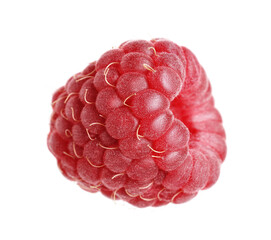 Fresh ripe raspberry isolated on white. Tasty berry