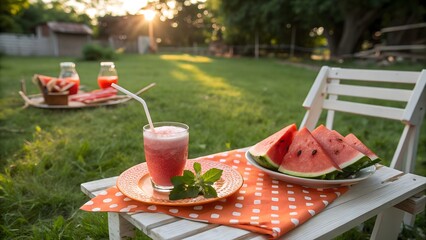 watermelon and juice