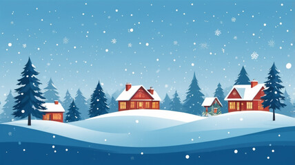 Christmas blue background with snow.
