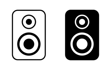 speaker icon with woofer box for audio and sound on transparent background
