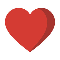 red heart icon vector for love emotion and valentine design