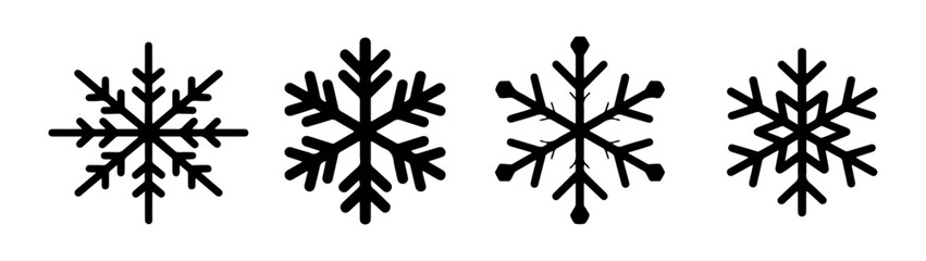 minimal snowflake icon collection for winter design