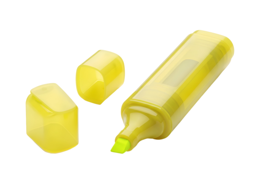 Bright yellow highlighter with removable cap.