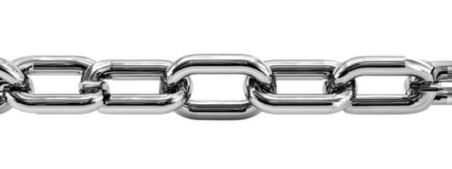 Strong metallic chain links symbolizing connection, security, and industrial strength in a sleek design