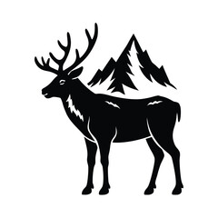 A silhouette vector of Wildlife of elk