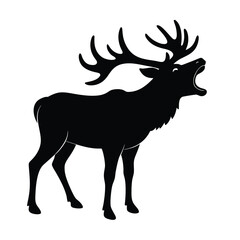 A silhouette vector of Elk calling expression