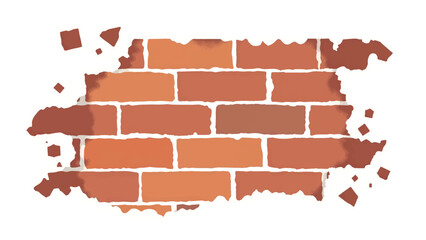 Brick wall with Irregular borders. Brick wall background. Brick wall pattern. Brick wall texture. Vector illustration.	