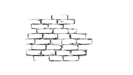 Black and White Brick Wall Background. Brick Wall Pattern. Brick Wall Texture. © shazam