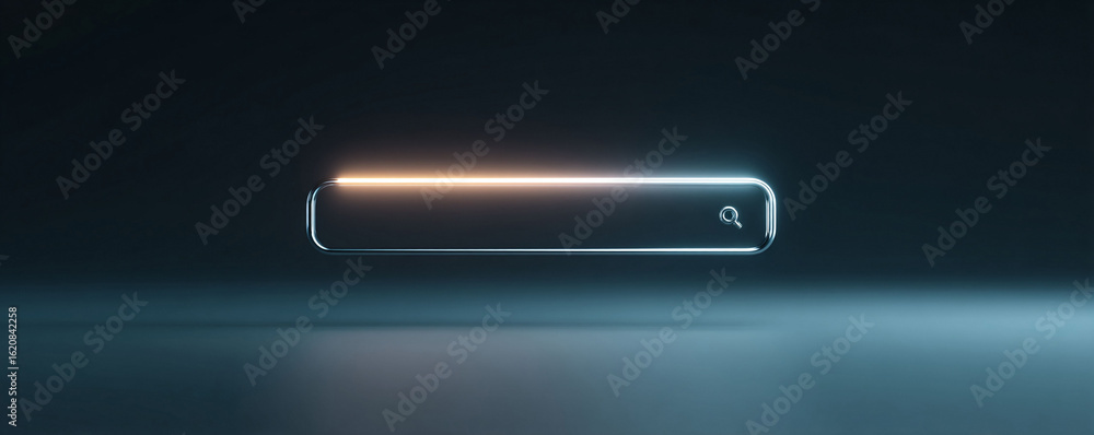 Aufkleber sleek search bar icon with a glowing gradient, symbolizing online searching and digital information 