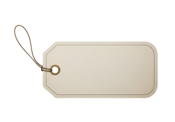 Empty tag with string and metal grommet.