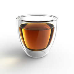 Black tea in the double wall glass