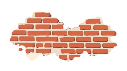Brick wall with Irregular borders. Brick wall background. Brick wall pattern. Brick wall texture. Vector illustration.	