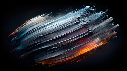 Dynamic abstract paint brushstroke with vibrant colors and energetic motion, artistic concept