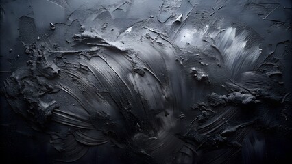 Abstract dark textured background with thick paint strokes and dramatic lighting