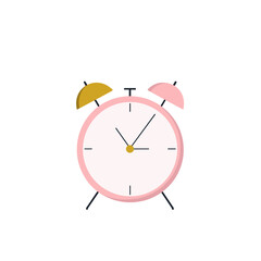 A lovely pink alarm clock showing a specific time.