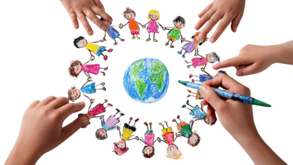 Global Community Collaboration with Children's Art and Earth Model