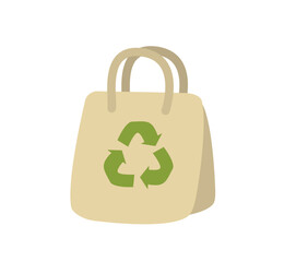 vector illustration of a bag with recycle symbol
