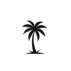 Obraz premium Coconut tree silhouette icon on white background