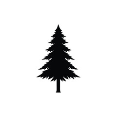 Fototapeta premium Simple pine tree silhouette icon