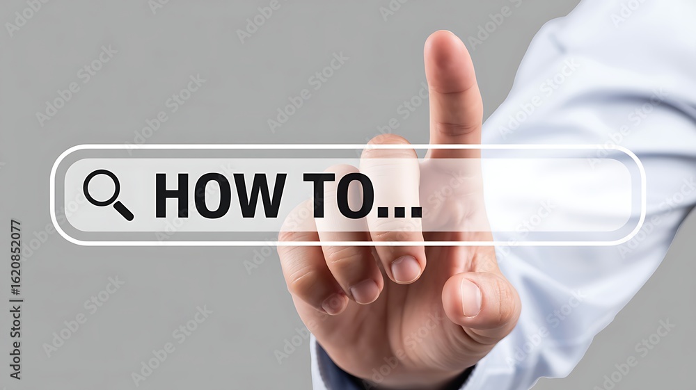 Poster searching for solutions: a hand interacting with a digital 