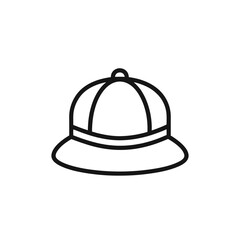 Outline of a woman wearing a hat or cap