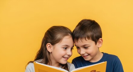Children reading together: discovering new adventures in books