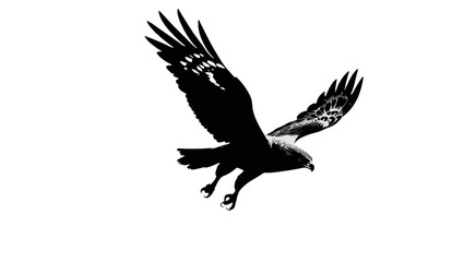 Obraz premium falcon Landing Silhouette—Outstretched Wings & Talons, Detailed Raptor Contours—EPS, SVG