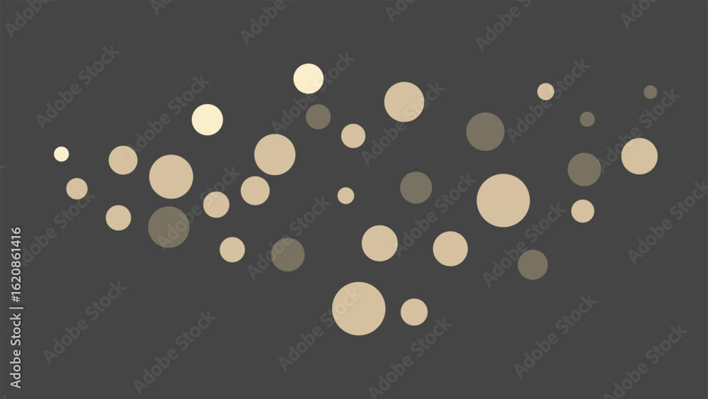 Aufkleber abstract design of random circles in beige and brown on a transparent background