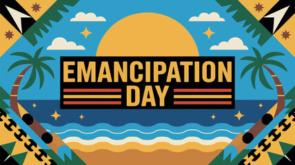 Barbados Emancipation Day Sunrise and Ocean Celebration Design