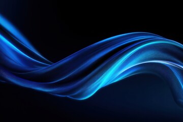 Obraz premium An abstract illustration of a flowing blue wave on a dark background perfect for digital backgrounds website banners and modern design projects.