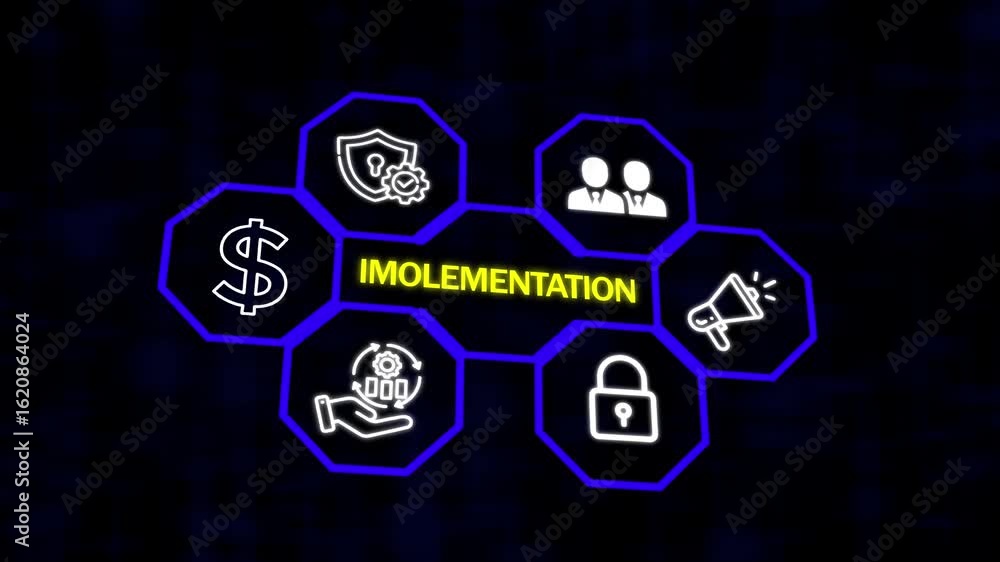 Poster implementation, web technology concept. business, technology, internet and network concept ,abstract