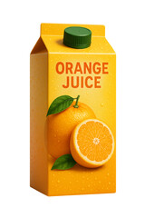 Orange juice carton isolated on transparent background