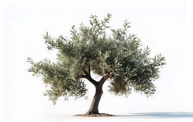 Olive tree on white background