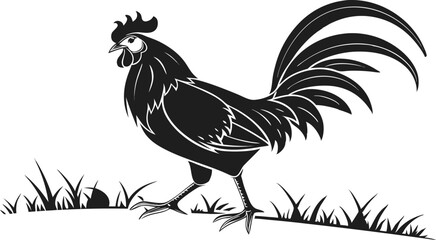 Silhouette Cock vector design, Cock logo and icon Design, Cock Illustration vector design