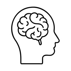 Brain health mind human intelligence memory thinking learning focus concentration icon vector