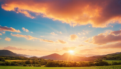 sunset over the mountains